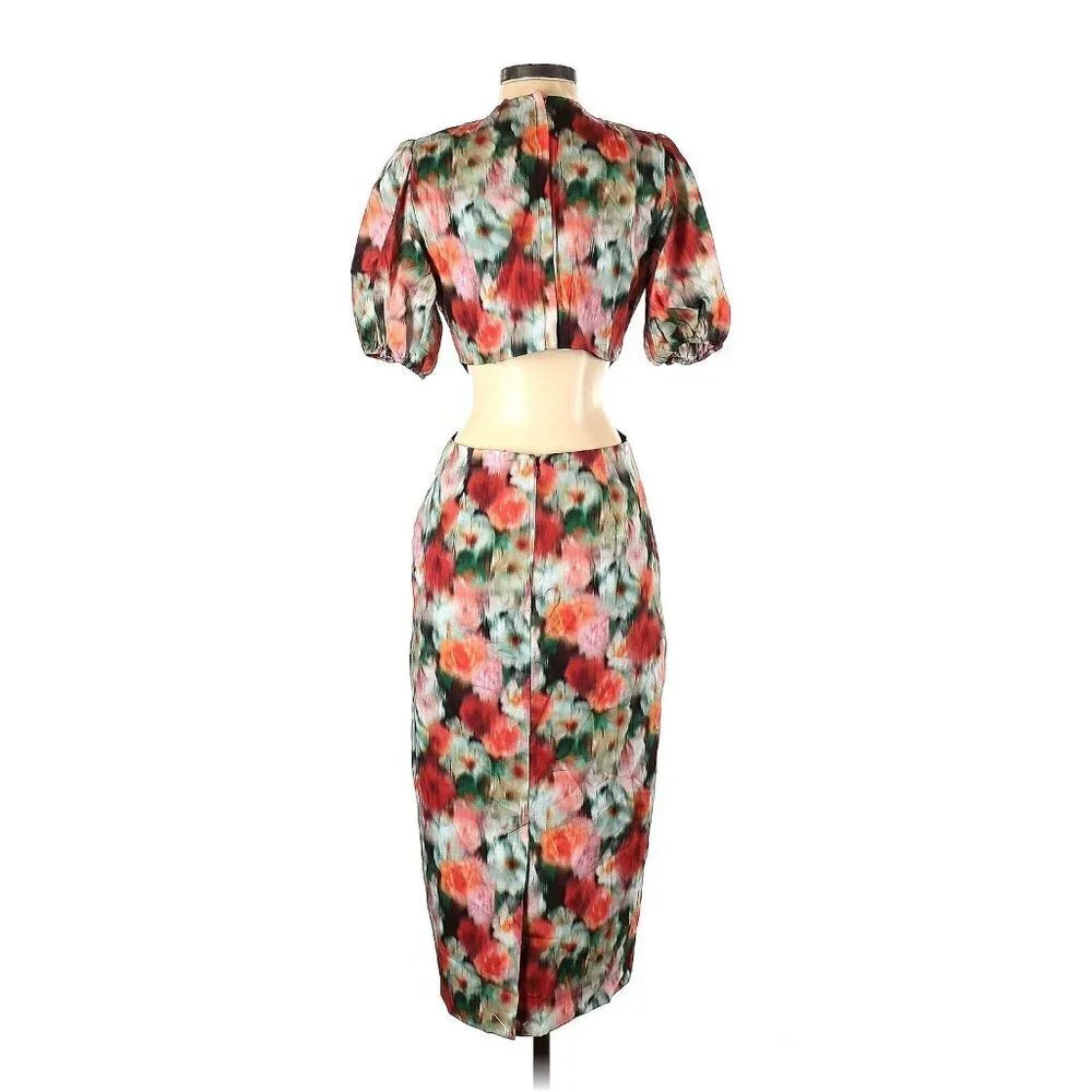 NWT J.Crew Cutout Dress in Red Multi Liberty® Hazy Days Floral 12